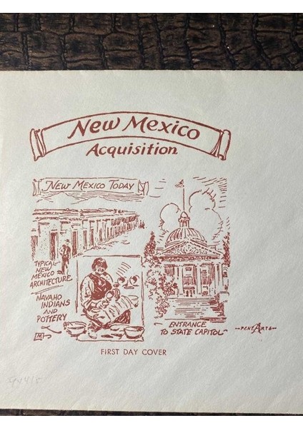 Usa Amerika Damgalı Ilk Gün Zarfı New Mexico Acquisition New Mexico Today 1946 Santa Fe Fdc Dörtlü Blok Pullu fiyatları