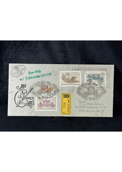 Avusturya Posta Arabası Tam Seri Ilk Gün Zarfı 1972 Republık Oesterreıch Austria Fırst Day Cover Stage Coach Postkutsche