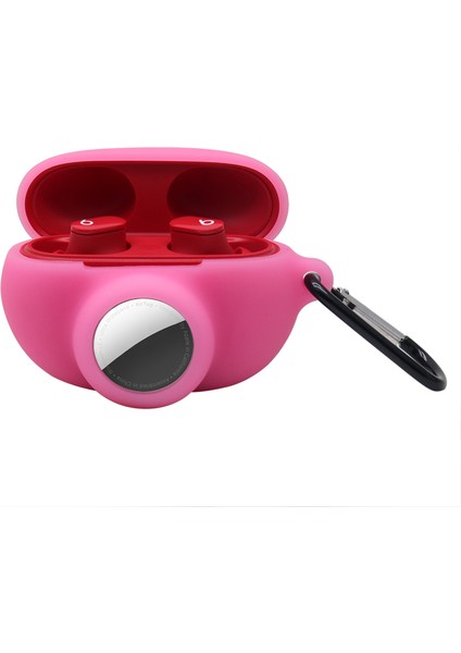 Beats Studio Buds + Airtag 2 In 1 Koruyucu Kılıf Kapak Taşınabilir Kulaklıklar Yumuşak Silikon Koruyucu Anahtarlık Ile-Açık Pembe (Yurt Dışından)