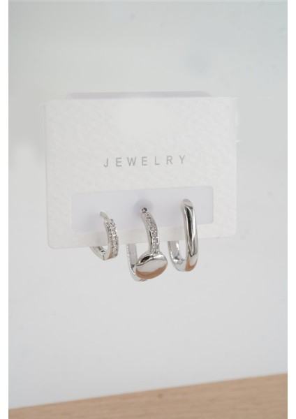 Kadın Vip Seri Zirkon Taşlı 3'lü Küpe