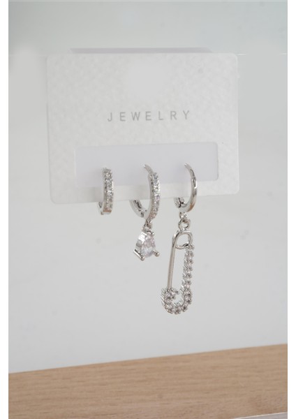 Kadın Vip Seri Zirkon Taşlı 3'lü Küpe fiyatları