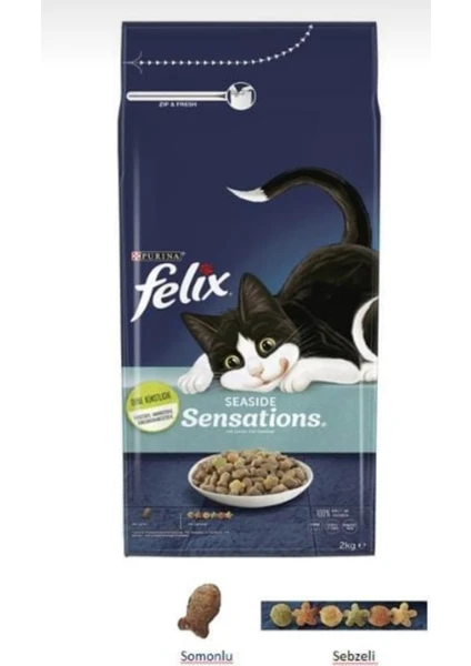 Felix Sensations Somonlu Sebzeli Kedi Kuru Maması 2kg