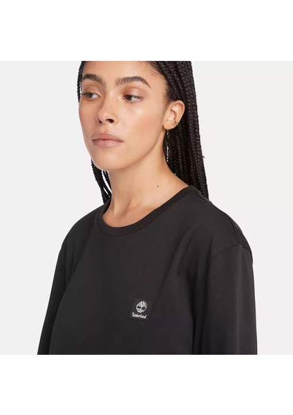 Short Sleeve Woven Badge Tee Siyah Erkek T-Shirt fırsatları