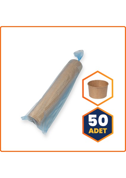 Karton Gıda Kasesi Kraft 230 ml - 50 Adet