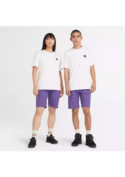 Short Sleeve Woven Badge Tee Beyaz Erkek T-Shirt