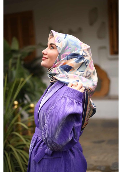 Twill Ipek Eşarp Lacivert, Yeşil, Somon, Pembe, Mavi 11427-53 modelleri