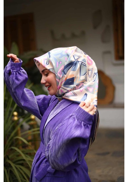 Twill Ipek Eşarp Lacivert, Yeşil, Somon, Pembe, Mavi 11427-53 fırsatları