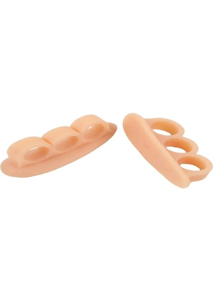 Bej Ayak Parmak Düzeltici 3 Parmağa Geçen Çekiç Parmak Koruyucu Makaralı Silikon Parmak Koruyucu