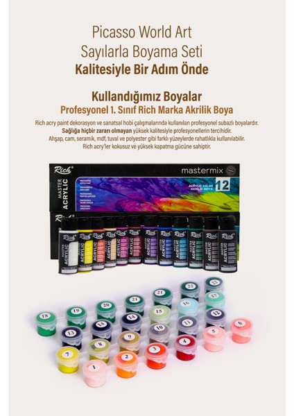 Picasso Sayılarla Boyama Tuval Hobi Seti Kudüs'te Bahar indirimleri