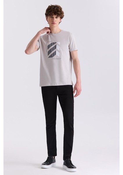 Gri Slim Fit Bisiklet Yaka T-Shirt fiyatları