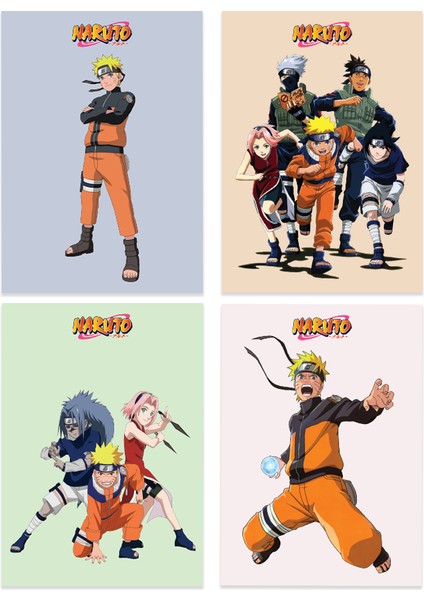 Anime Serisi Naruto Poster Kart 4'lü Set fiyatları