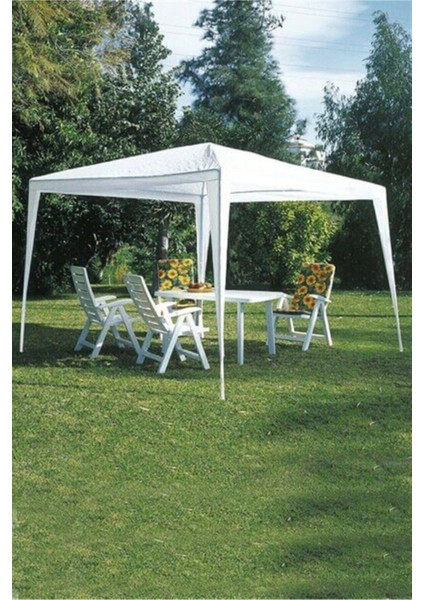 15 - 25 kg Polyester Gazebo 3x3 300 x 300 Yarı Dikdörtgen 4 Kişilik ve Üstü Beyaz