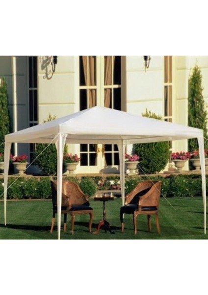 15 - 25 kg Polyester Gazebo 3x3 300 x 300 Yarı Dikdörtgen 4 Kişilik ve Üstü Beyaz