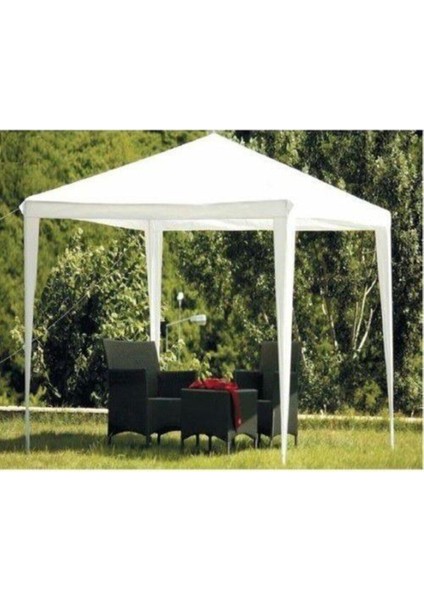 15 - 25 kg Polyester Gazebo 3x3 300 x 300 Yarı Dikdörtgen 4 Kişilik ve Üstü Beyaz