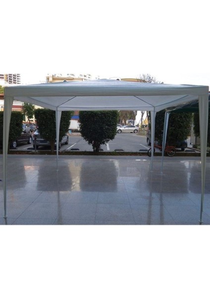 15 - 25 kg Polyester Gazebo 3x3 300 x 300 Yarı Dikdörtgen 4 Kişilik ve Üstü Beyaz