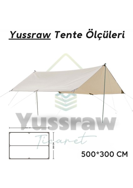 4 Mevsim Güneşlik Tente Plaj, Kamp Dayanıklı Oxfor Kumaş  Gölgelik Çadır 500*300 cm Su G