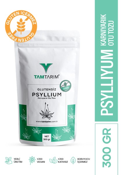 Glutensiz Psyllium (Karnıyarık Otu Tozu) 300 gr
