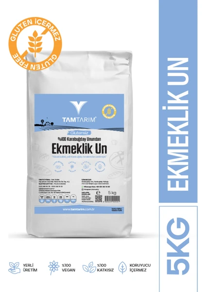 Tam Tarım (Glutensiz) 100% Karabuğday Unundan Ekmeklik Un 5 kg