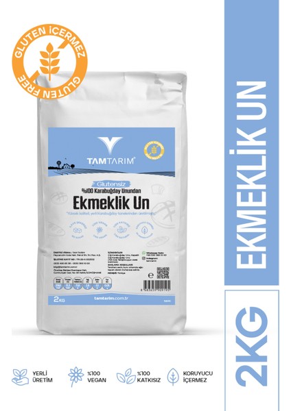 (Glutensiz) 100% Karabuğday Unundan Ekmeklik Un 2 kg
