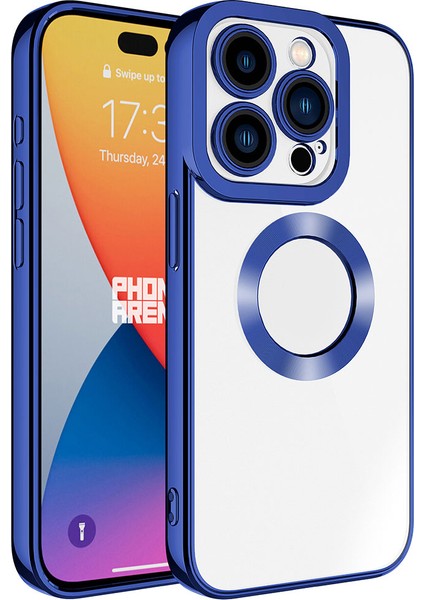 iPhone 15 Pro - Uyumlu Kamera Korumalı Logo Gösteren Zore Omega Kapak-Sierra Mavi fiyatları