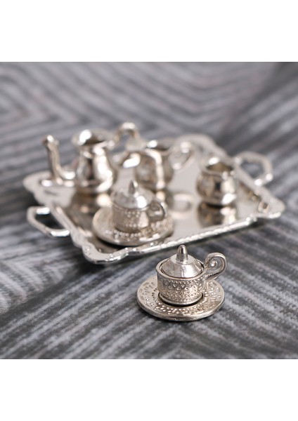 10 Adet 1/12 Dollhouse Minyatür Gümüş Metal Çay Kahve Tepsisi Sofra Seti Cologo (Yurt Dışından) fırsatları