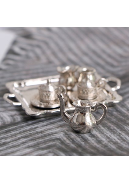 10 Adet 1/12 Dollhouse Minyatür Gümüş Metal Çay Kahve Tepsisi Sofra Seti Cologo (Yurt Dışından) indirimleri