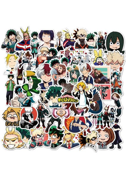 50 Adet/paket My Hero Academia Japonya Anime Çıkartmalar Dıy Kaykay Gitar Dizüstü Bilgisayar Için (Yurt Dışından)