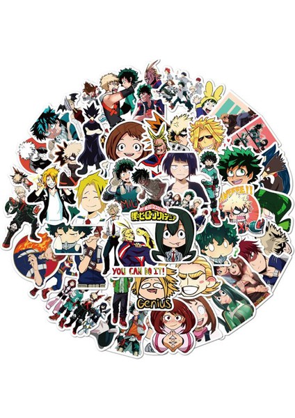 50 Adet/paket My Hero Academia Japonya Anime Çıkartmalar Dıy Kaykay Gitar Dizüstü Bilgisayar Için (Yurt Dışından)