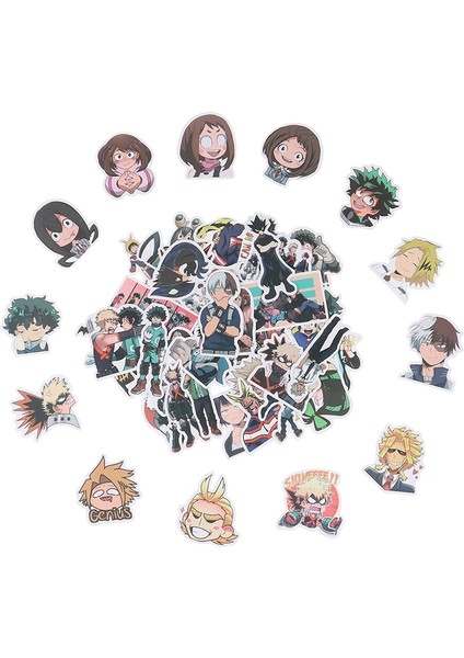 50 Adet/paket My Hero Academia Japonya Anime Çıkartmalar Dıy Kaykay Gitar Dizüstü Bilgisayar Için (Yurt Dışından)