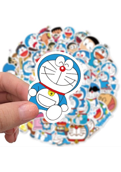 50 Adet Doraemon Çıkartmalar Dizüstü Motosiklet Bagaj Snowboard Araba Çıkartması Cologo (Yurt Dışından)