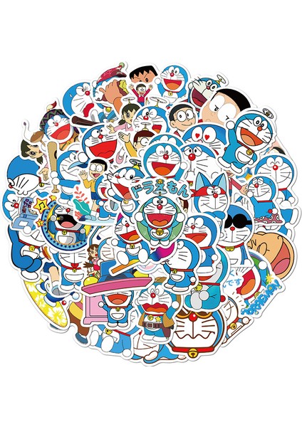 50 Adet Doraemon Çıkartmalar Dizüstü Motosiklet Bagaj Snowboard Araba Çıkartması Cologo (Yurt Dışından)