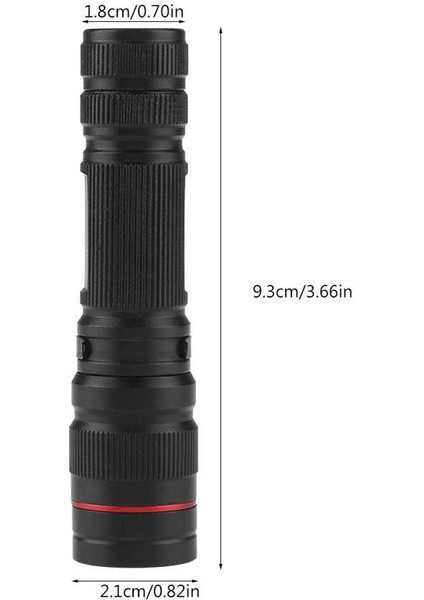 Taşınabilir Su Geçirmez El Feneri Torch Mini Cob LED Zoom Xpe Cep Küçük Penlight 4 Mod Ultra Parlak (2'li Paket) (Yurt Dışından)