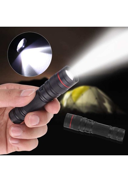 Taşınabilir Su Geçirmez El Feneri Torch Mini Cob LED Zoom Xpe Cep Küçük Penlight 4 Mod Ultra Parlak (2'li Paket) (Yurt Dışından)