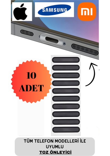 10 Adet Cep Telefonu Hoparlör Toz Önleyici Koruma Sticker Toz Bandı
