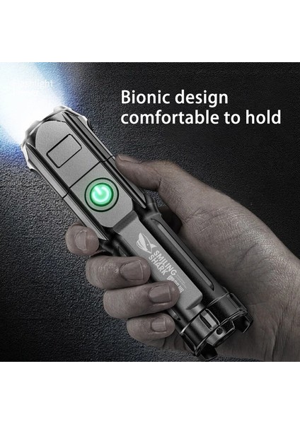 LED Yüksek Güçlü El Feneri Ultra Parlak USB Şarj Edilebilir Torch T6 Zoom Vurgulamak Açık Kamp Aydınlatma El Feneri Su Geçirmez (Yurt Dışından)
