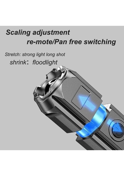 LED Yüksek Güçlü El Feneri Ultra Parlak USB Şarj Edilebilir Torch T6 Zoom Vurgulamak Açık Kamp Aydınlatma El Feneri Su Geçirmez (Yurt Dışından)