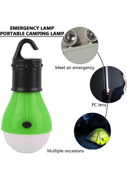 Mini Taşınabilir Fener Çadır Işık Kamp Için LED Ampul Asılı Kanca El Feneri (Yurt Dışından)