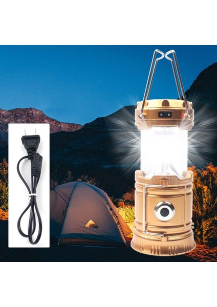 Elde Taşınabilir Veya Asılı USB Şarj Edilebilir LED Kamp Feneri Güneş Enerjili El Feneri (Yurt Dışından)
