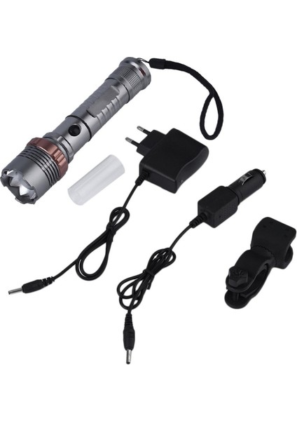 Ultra Parlak Xml T6 LED Şarj Edilebilir El Feneri Torch Ac + Araç Şarj Cihazı (Yurt Dışından)