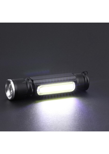 Quanbu Güçlü Işık LED El Feneri, Su Geçirmez Mini Çift Işık Kaynağı, USB Güçlü Işık Uzun Çok Fonksiyonlu Aydınlatıcı (Yurt Dışından)