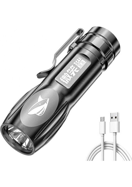 Taşınabilir Kamp Güçlü Işık El Feneri Açık Konsantre Uzun Menzilli USB Şarj Edilebilir Mini Abs El Feneri Tutucu ile (Yurt Dışından)