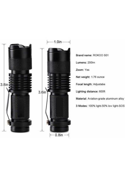 [rongcai] Ky-68 Şarj Edilebilir Cree LED El Feneri 6000W (Yurt Dışından)