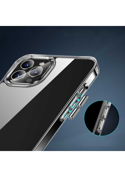 iPhone 12 Pro Max - Uyumlu Standlı Şeffaf Silikon Zore L-Stand Kapak-Renksiz