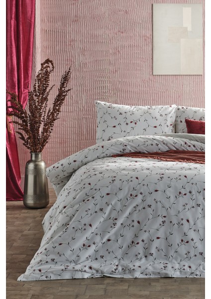 Ranforce Elegan Çift King Size Nevresim Takımı - Beyaz