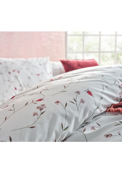 Ranforce Elegan Çift King Size Nevresim Takımı - Beyaz fırsatları