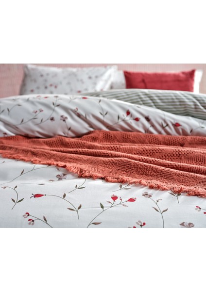 Ranforce Elegan Çift King Size Nevresim Takımı - Beyaz indirimleri