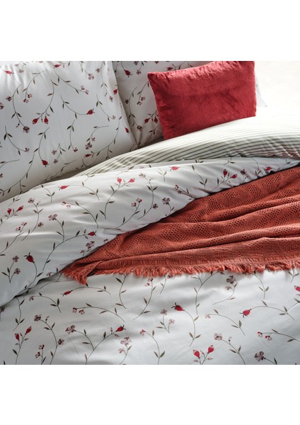Ranforce Elegan Tek King Size Nevresim Takımı - Beyaz modelleri