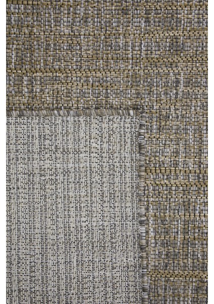 Inter Weaving Forester Çizgi Desenli Jüt Görünümlü Modern Salon Halısı Mutfak Bahçe Kamp Halısı Yıkanabilir 9129nj