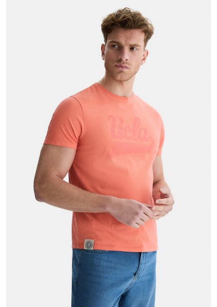 Margan Pembe Bisiklet Yaka Baskılı Erkek Tshirt fiyatları