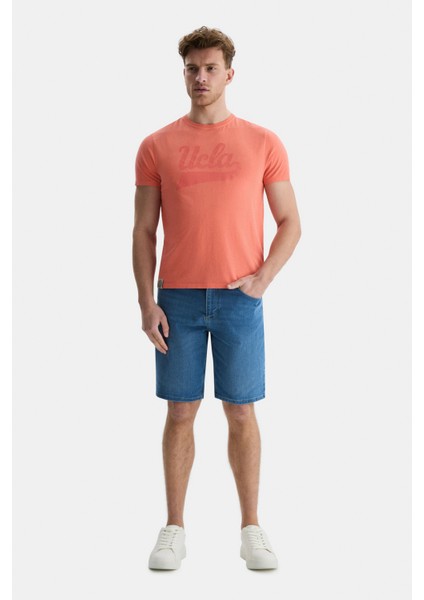 Margan Pembe Bisiklet Yaka Baskılı Erkek Tshirt fırsatları